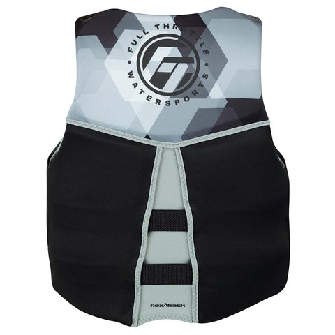 Full Throttle Mens Rapid-Dry Flex-Back Life Jacket - XL - Black/Grey [142500-701-050-22]