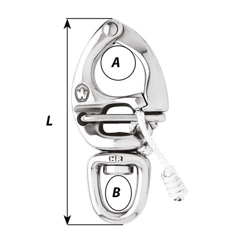 Wichard HR Quick Release Snap Shackle w/Swivel Eye - Length 2-3/4" [2673W]