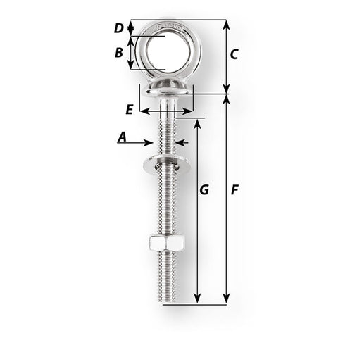 Wichard Eye Bolt - Diameter 5/32" - Length 4" [6493W]