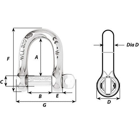 Wichard Self-Locking D Shackle - 12mm Diameter - 15/32" [1206W]