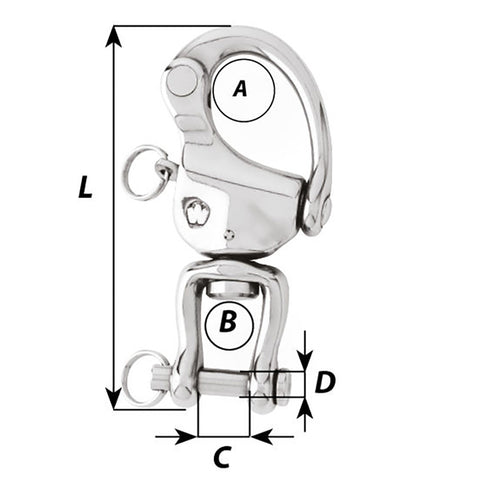 Wichard HR Snap Shackle With Clevis Pin Swivel - 120mm Length - 4-23/32" [2478W]